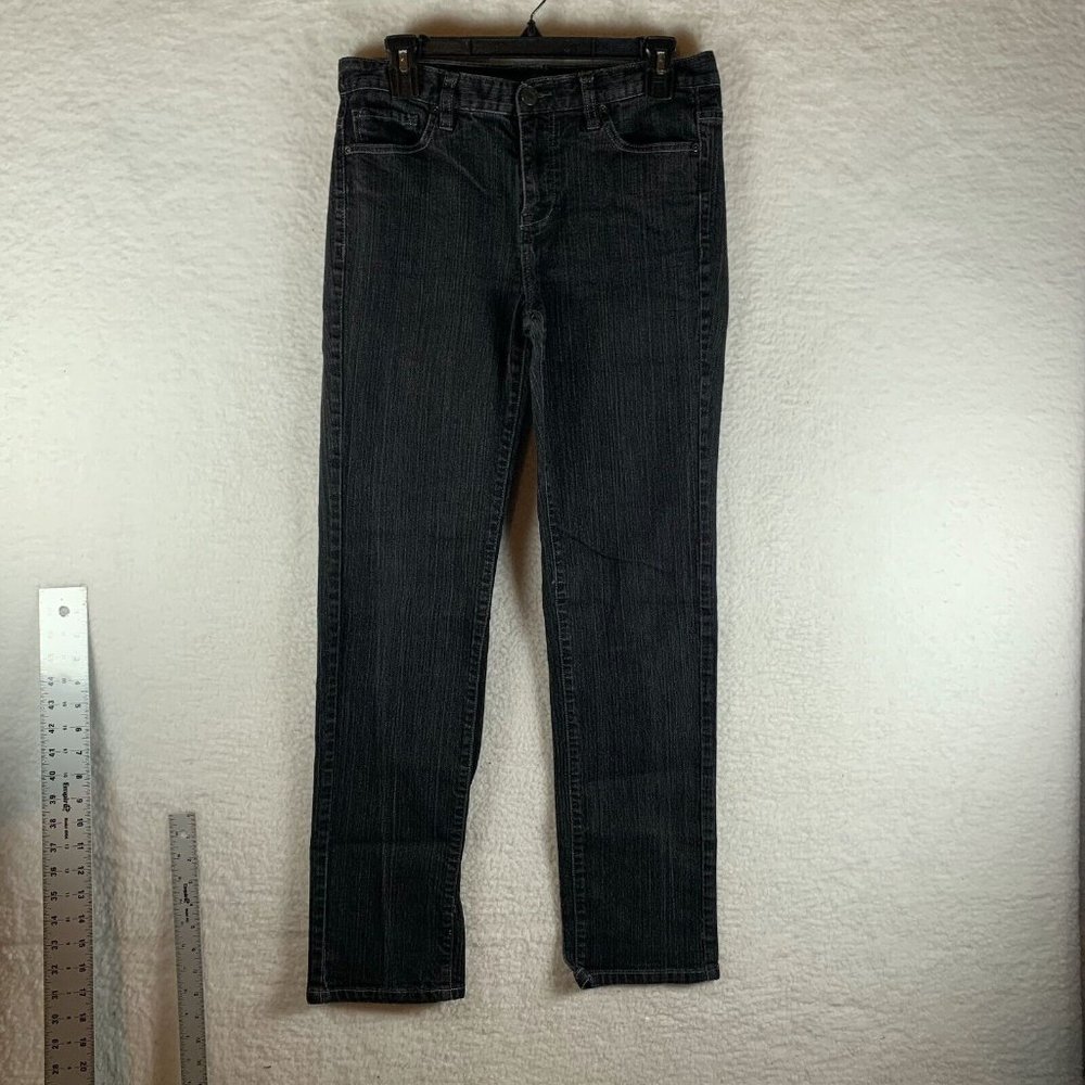 Calvin Klein‎ Jeans Women's Black 10 Stretch Denim Mid-Rise Straight Leg 8095
